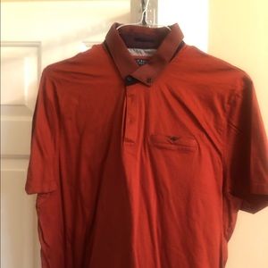 Ted Baker Men’s button down polo brick/black sz 7